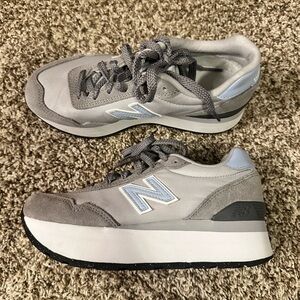 New Balance Light Gray and White Sneakers